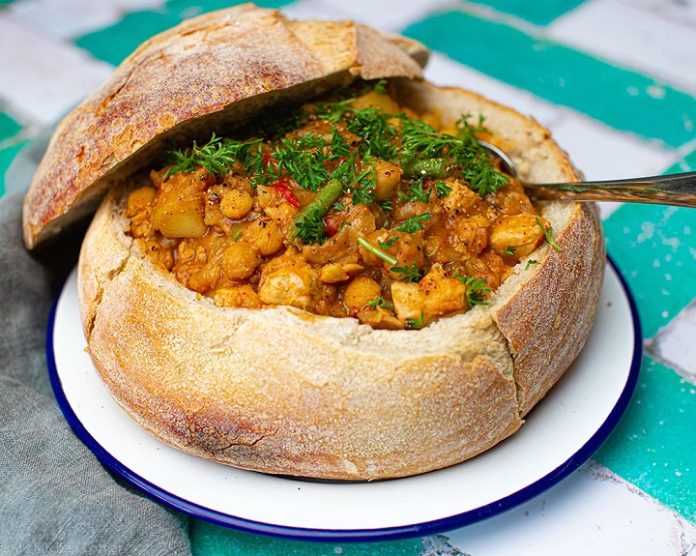 Delicious Vegetable Bunny Chow