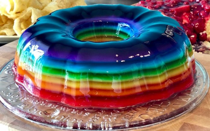 Delight of Rainbow Jelly Dessert