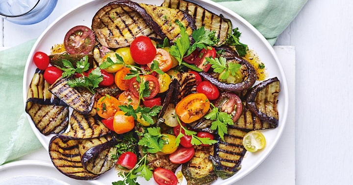 Grilled Eggplant and Tomato Salad