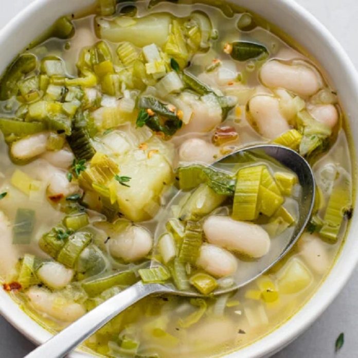 Leek and Bean Soup with a Creamy Twist
