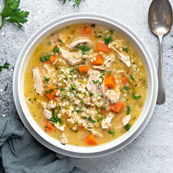 Savory Chicken and Barley Soup