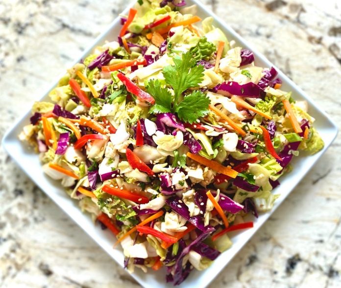Vibrant Coleslaw Infused with Ginger and Peanuts